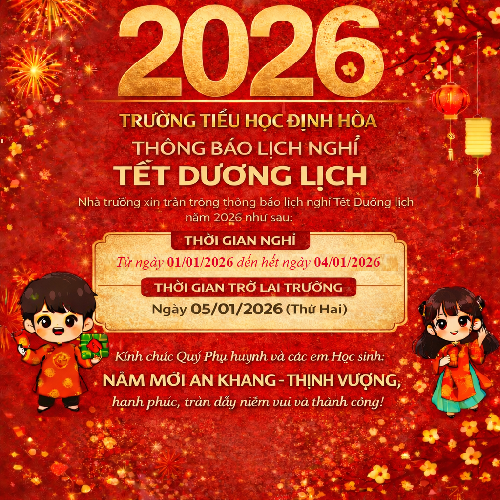 LICH NGHỈ TẾT DƯƠNG LỊCH