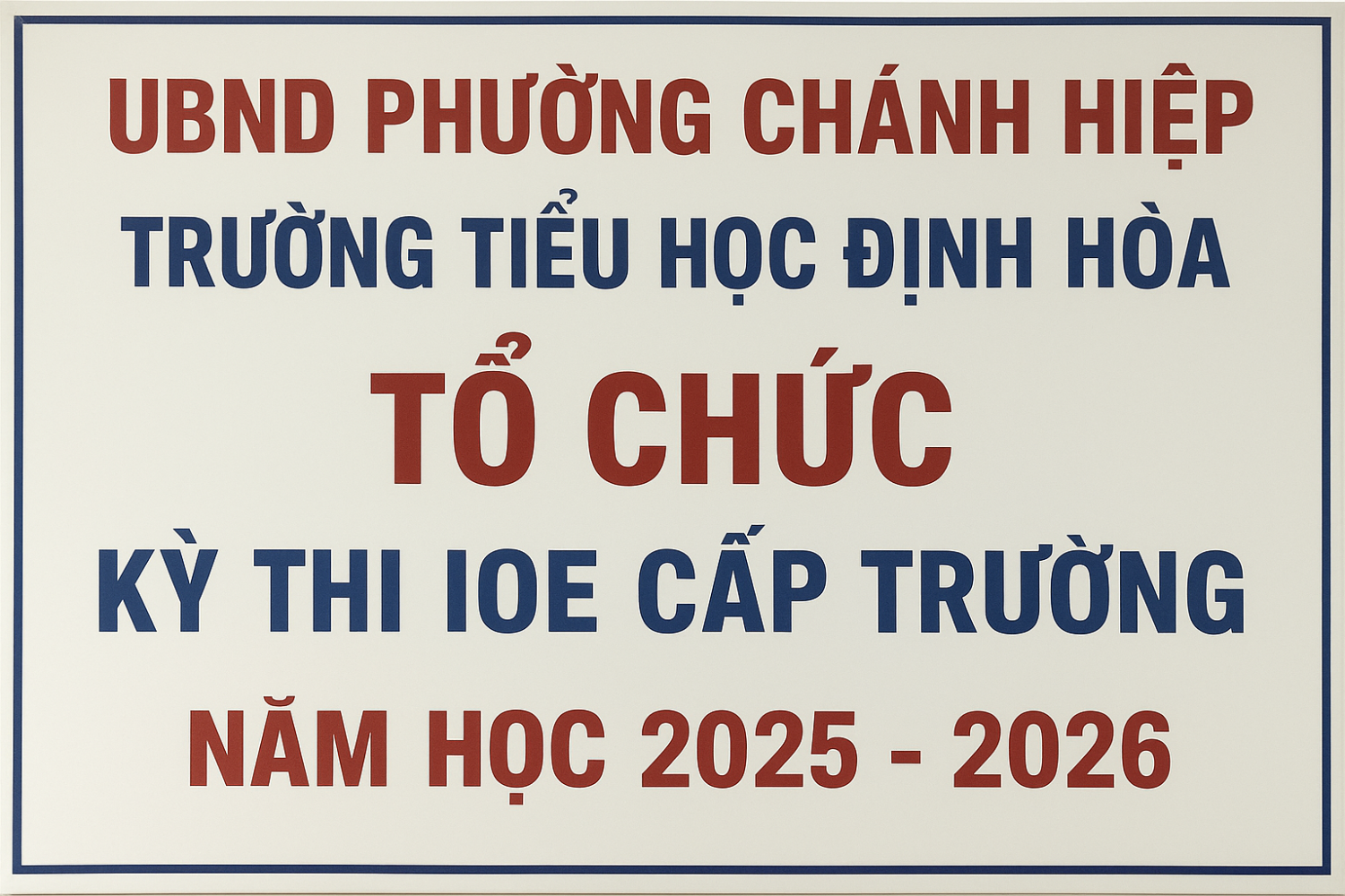 Kỳ thi IOE cấp trường năm học 2025 - 2026